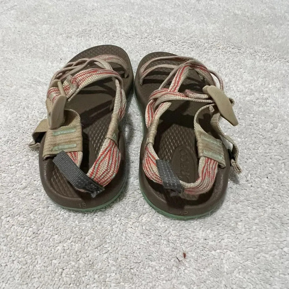 Chaco Kids Girls Brown Pink Hiking Sandals Strap Stripe No Whining 2 Sizes 12/13 - Picture 3 of 7